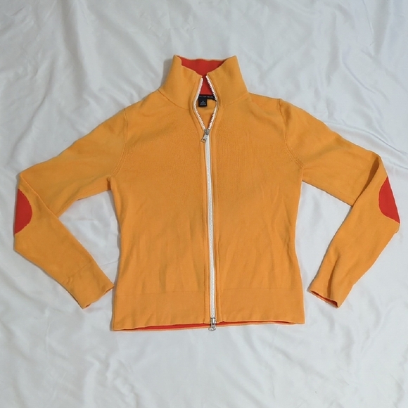 Banana Republic Zip-Front Mock Neck Jacket, Color Yellow/Orange Size M - Picture 1 of 16
